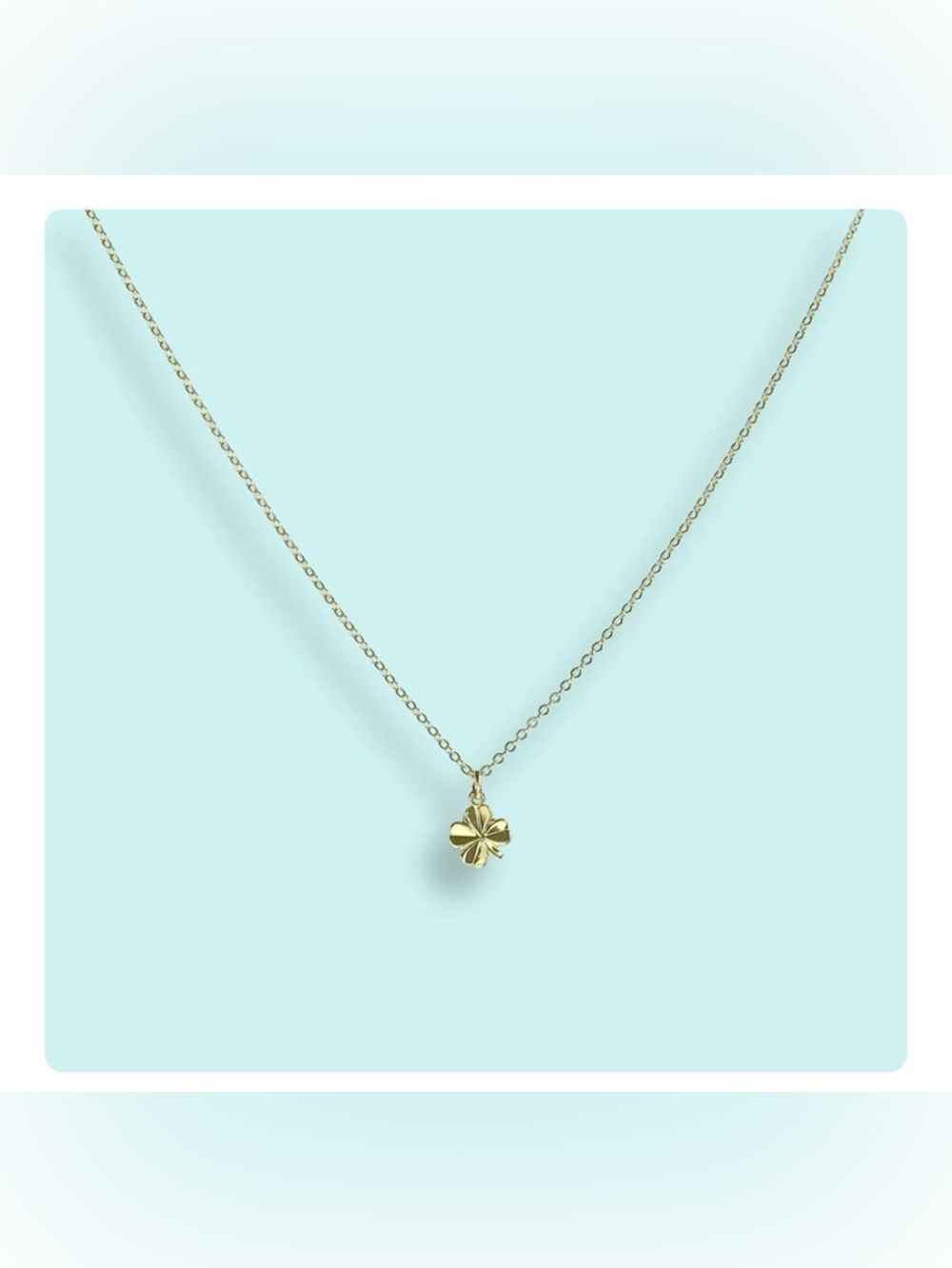 Tiny Gold Clover “I’m lucky you’re my mom” Necklace - Picture 2 of 6